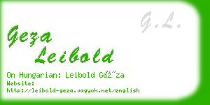 geza leibold business card